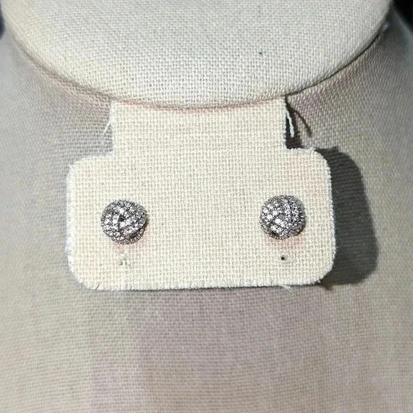 3/$30 Modern Gents Diamond Sterling Silver Studs - Picture 4 of 7
